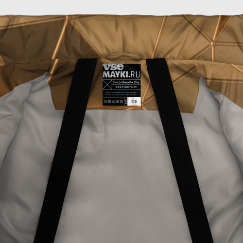 Зимняя куртка для девочек 3D Золотые 3D треугольники, цвет светло-серый - фото 7