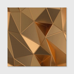 Холст с принтом Золотые 3D треугольники для любого человека, вид спереди №2. Цвет основы: белый