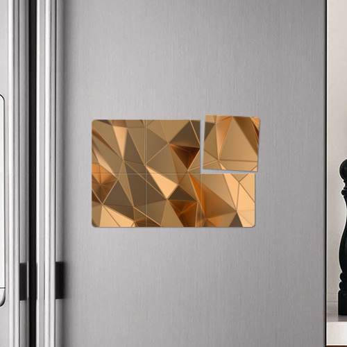 Магнитный плакат 3Х2 Золотые 3D треугольники - фото 4