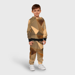 Детский костюм с толстовкой 3D Золотые 3D треугольники - фото 2