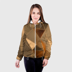Женская куртка 3D Золотые 3D треугольники - фото 2