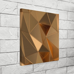 Холст квадратный Золотые 3D треугольники - фото 2