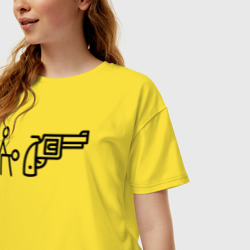 Женская футболка хлопок Oversize Sex Pistols знаками - фото 2