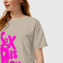 Женская футболка хлопок Oversize Огромная надпись Sex Pistols - фото 2