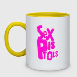 Кружка двухцветная Огромная надпись Sex Pistols