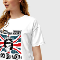 Женская футболка хлопок Oversize Sex Pistols - God Save The Queen - фото 2