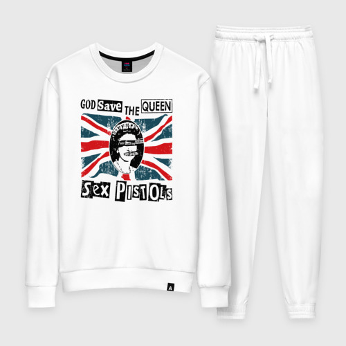 Женский костюм хлопок Sex Pistols - God Save The Queen, цвет белый