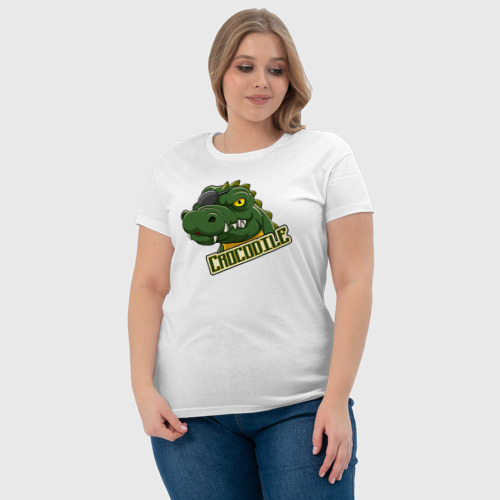 Женская футболка хлопок с принтом Pirate Crocodile, фото #4