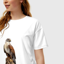Женская футболка хлопок Oversize Noble hawk - фото 2