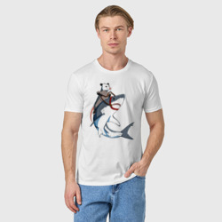 Мужская футболка хлопок Опоссум верхом на акуле - фото 2