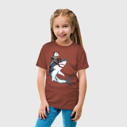 Детская футболка хлопок Опоссум верхом на акуле - фото 2
