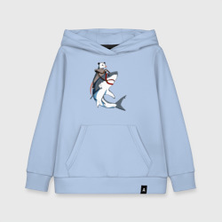 Детская толстовка хлопок Опоссум верхом на акуле