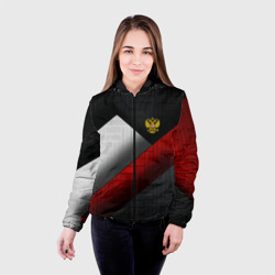 Женская куртка 3D Россия Спорт Текстура Плиты - фото 2