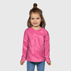 Детский лонгслив 3D Розовые разводы краски - мраморный - фото 2