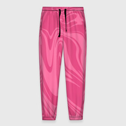 Мужские брюки 3D Розовые разводы краски - мраморный
