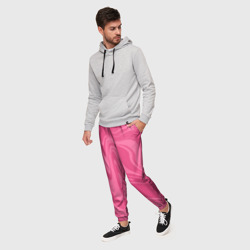 Мужские брюки 3D Розовые разводы краски - мраморный - фото 2
