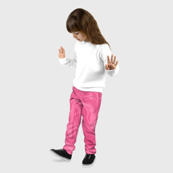Детские брюки 3D Розовые разводы краски - мраморный - фото 2
