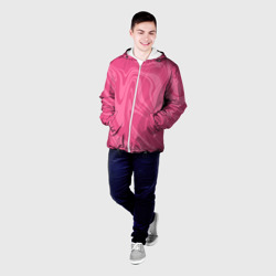 Мужская куртка 3D Розовые разводы краски - мраморный - фото 2