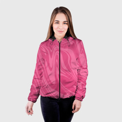 Женская куртка 3D Розовые разводы краски - мраморный - фото 2