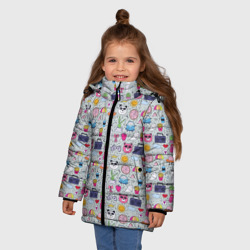 Зимняя куртка для девочек 3D Милый принт с разными предметами мультяшный - фото 2