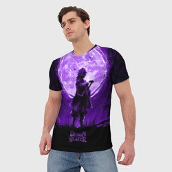 Мужская футболка 3D Клинок, рассекающий демонов Гию Томиока - фото 2