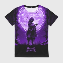 Женская футболка 3D Клинок, рассекающий демонов Гию Томиока