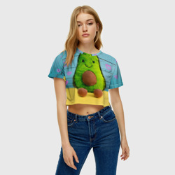 Женская футболка Crop-top 3D Avocado print - фото 2