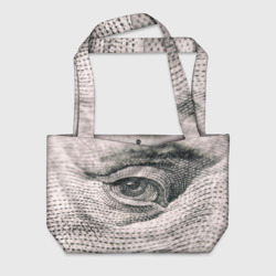 Пляжная сумка 3D Глаз Бенджамина Франклина на купюре