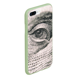 Чехол для iPhone 7Plus/8 Plus матовый Глаз Бенджамина Франклина на купюре - фото 2