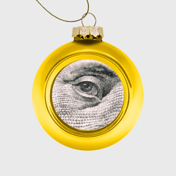 Стеклянный ёлочный шар Глаз Бенджамина Франклина на купюре