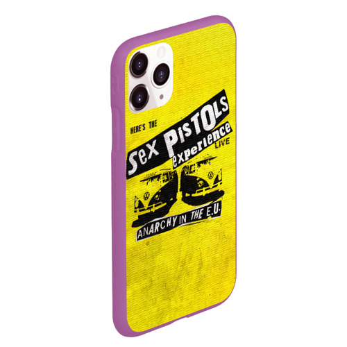 Чехол для iPhone 11 Pro Max матовый Sex Pistols experience live, цвет фиолетовый - фото 3