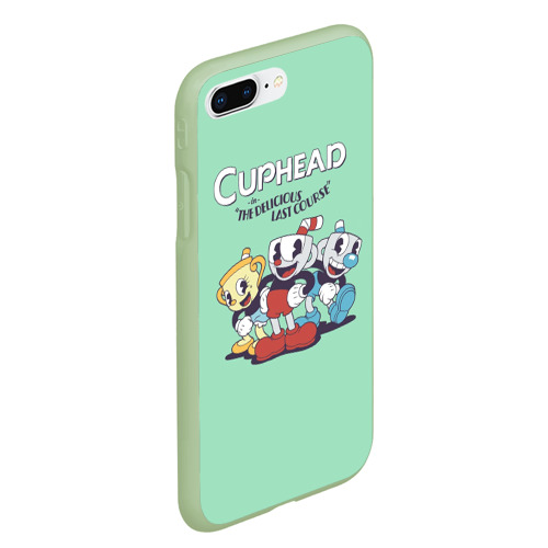 Чехол для iPhone 7Plus/8 Plus матовый Cuphead: The Delicious Last Course, цвет салатовый - фото 3