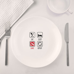 Набор: тарелка + кружка Eat / Sleep / Dota / Repeat - фото 2