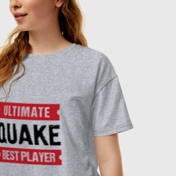 Женская футболка хлопок Oversize Quake: таблички Ultimate и Best Player - фото 2