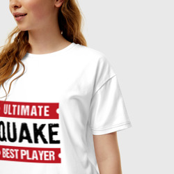 Женская футболка хлопок Oversize Quake: таблички Ultimate и Best Player - фото 2