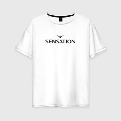 Женская футболка хлопок Oversize Sensation фестиваль