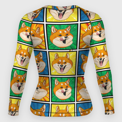 Женский рашгард 3D Pop art shiba inu, цвет 3D печать - фото 2