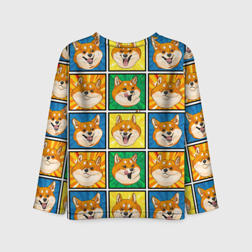 Детский лонгслив 3D Pop art shiba inu, цвет 3D печать - фото 2