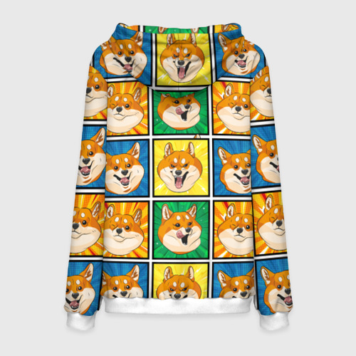 Мужская толстовка 3D Pop art shiba inu, цвет белый - фото 2