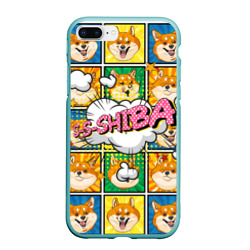 Чехол для iPhone 7Plus/8 Plus матовый Pop art shiba inu