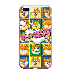 Чехол для iPhone 7Plus/8 Plus матовый Pop art shiba inu