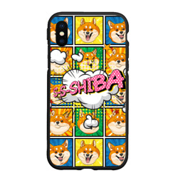 Чехол для iPhone XS Max матовый Pop art shiba inu