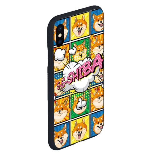 Чехол для iPhone XS Max матовый Pop art shiba inu, цвет черный - фото 3