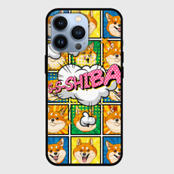 Чехол для iPhone 13 Pro Pop art shiba inu