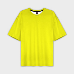 Мужская футболка oversize 3D Однотонный неоновый лимонный желтый тон