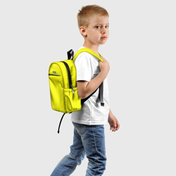 Детский рюкзак 3D Однотонный неоновый лимонный желтый тон - фото 2
