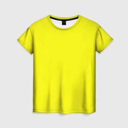 Женская футболка 3D Однотонный неоновый лимонный желтый тон