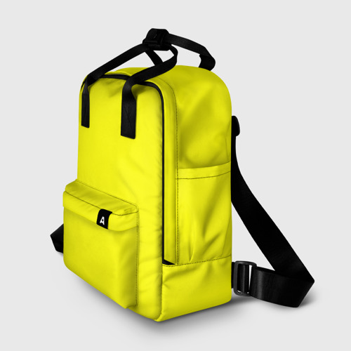 Женский рюкзак 3D с принтом Однотонный неоновый лимонный желтый тон, фото на моделе #1