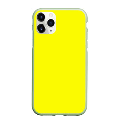 Чехол для iPhone 11 Pro матовый Однотонный неоновый лимонный желтый тон