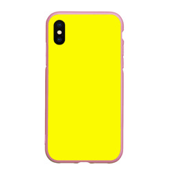 Чехол для iPhone XS Max матовый Однотонный неоновый лимонный желтый тон